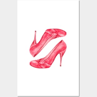 Red high heel women shoes_2 Posters and Art